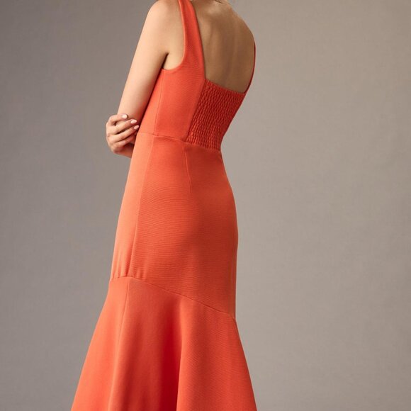 NWT Anthropologie Orange Mermaid Midi Dress XS - Picture 2 of 9